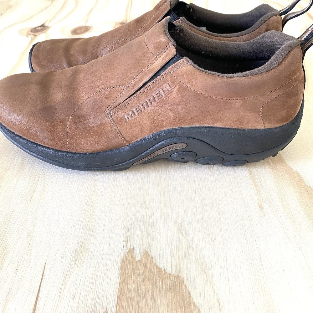 Men's Merrel Size 10.5 Jungle Moc Slip-On Suede Leather Comfort Shoe Dark Earth